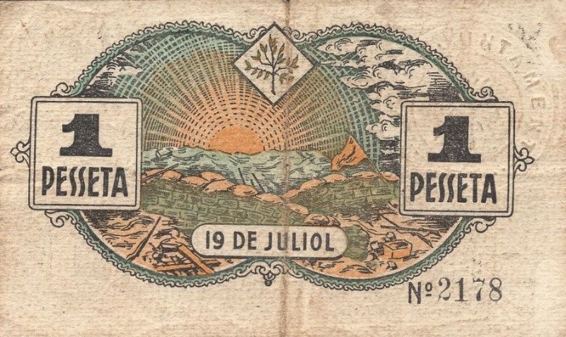 Reverso de 1 Peseta (La Fuliola)