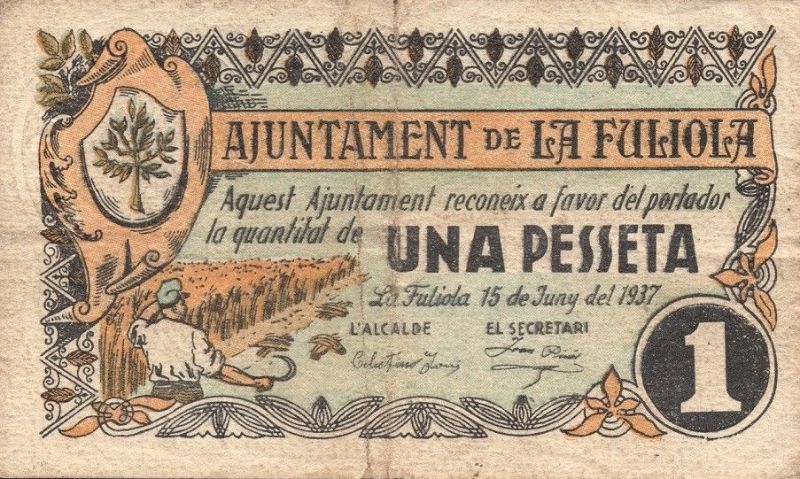 Anverso de 1 Peseta (La Fuliola)