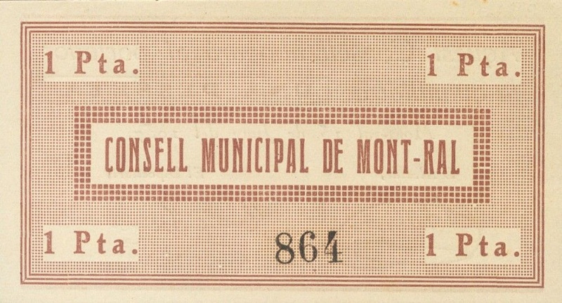 Reverso de 1 Peseta (Mont-ral)