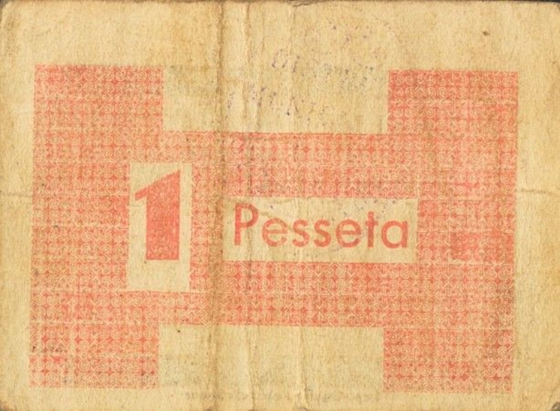 Reverso de 1 Peseta (Senterada)