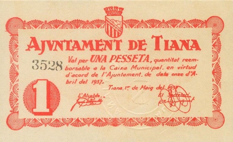 Anverso de 1 Peseta (Tiana)
