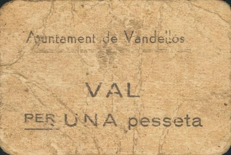 Anverso de 1 Peseta (Vandellòs)