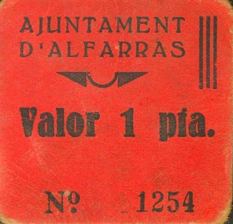 Anverso de 1 Peseta (Alfarràs)