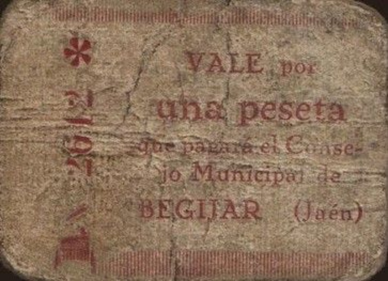 Anverso de 1 Peseta (Begíjar)