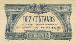 Anverso de 10 Centavos (Casa da Moeda) 1er tipo