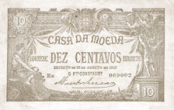Anverso de 10 Centavos (Casa da Moeda)