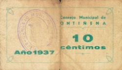 Reverso de 10 Céntimos (Ontiñena)