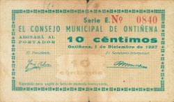 Anverso de 10 Céntimos (Ontiñena)