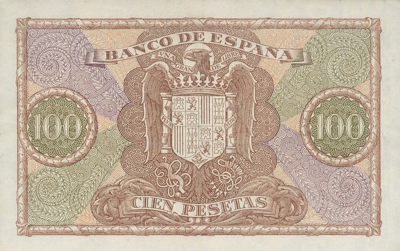 Reverso de 100 Pesetas