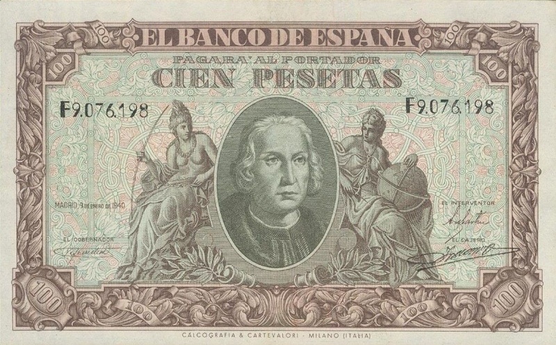 Anverso de 100 Pesetas