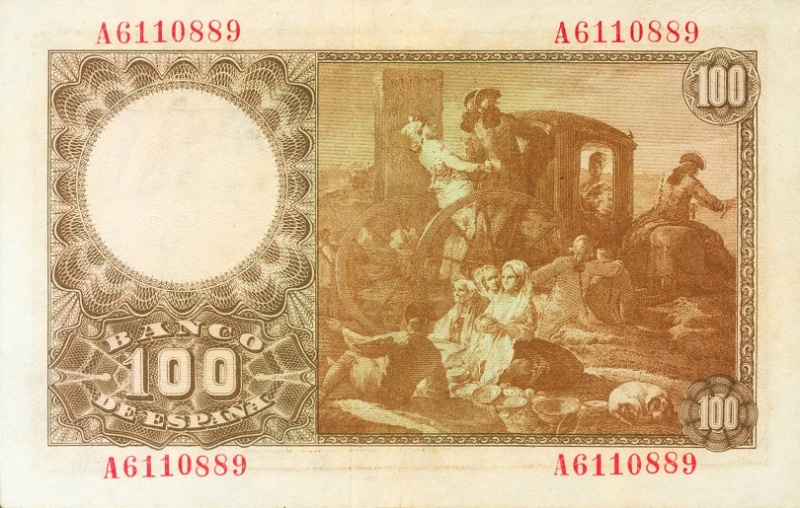 Reverso de 100 Pesetas