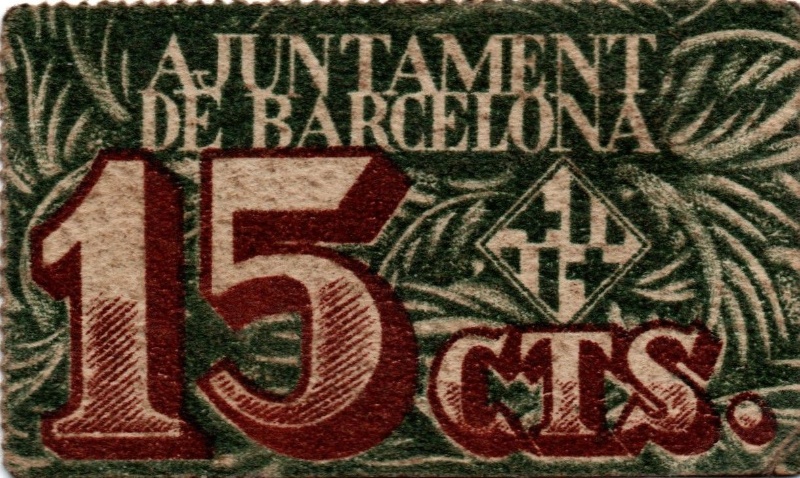 Anverso de 15 Céntimos (Barcelona)
