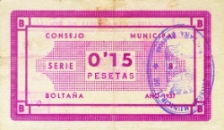 Reverso de 15 Céntimos (Boltaña)