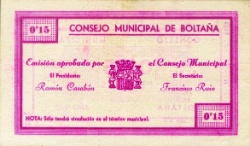 Anverso de 15 Céntimos (Boltaña)