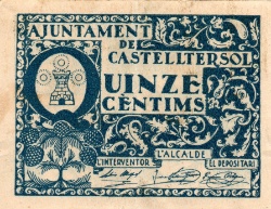 Anverso de 15 Céntimos (Castelltersol)