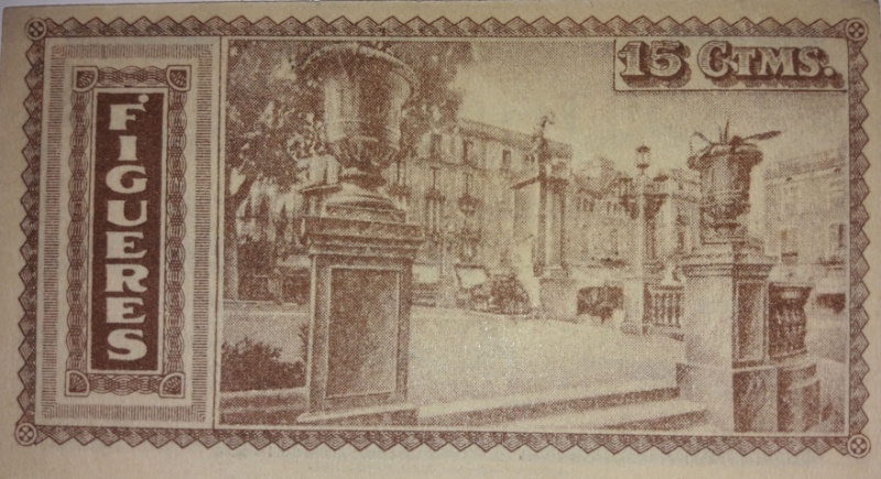 Billete 15 Céntimos (Figueres) | 1937 - Reverso Reverso de 15 Céntimos (Figueres)