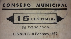 Reverso de 15 Céntimos (Linares)