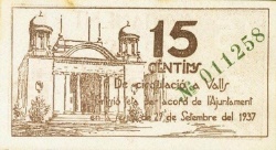 Reverso de 15 Céntimos (Valls)