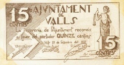 Anverso de 15 Céntimos (Valls)