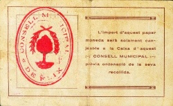 Reverso de 2 Pesetas (Flix)