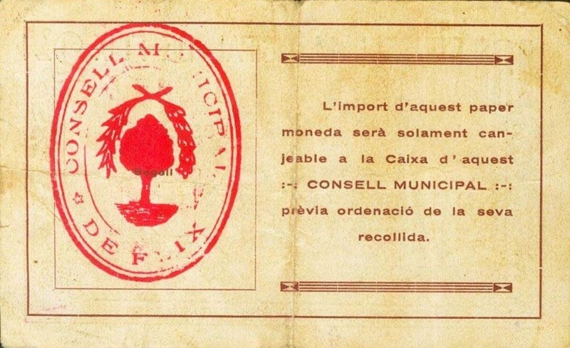 Reverso de 2 Pesetas (Flix)