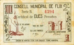 Anverso de 2 Pesetas (Flix)