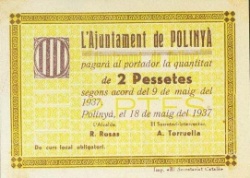 Anverso de 2 Pesetas (Polinyà)