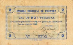 Anverso de 2 Pesetas (Puigvert)