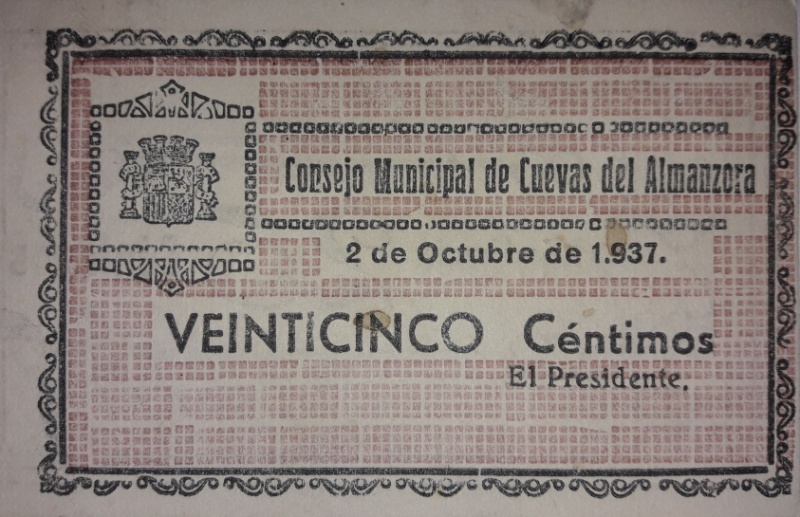 Anverso de 25 Céntimos (Cuevas del Almanzora)