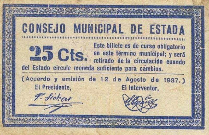 Anverso de 25 Céntimos (Estada)