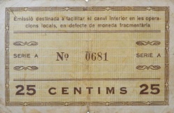 Reverso de 25 Céntimos (L'Albiol)