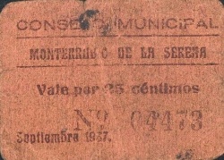 Anverso de 25 Céntimos (Monterrubio de la Serena)