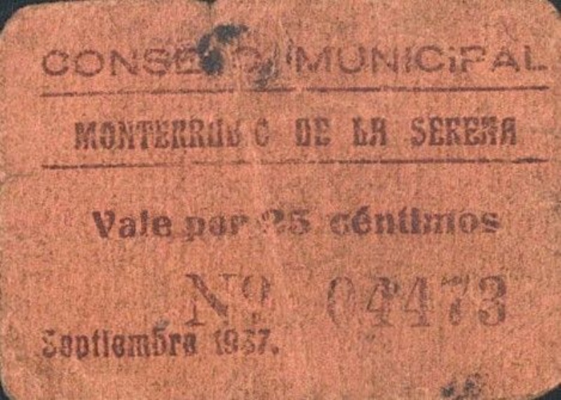 Anverso de 25 Céntimos (Monterrubio de la Serena)