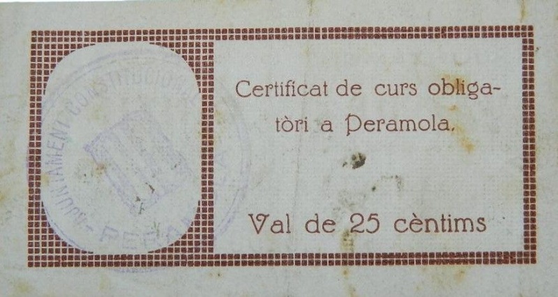 Reverso de 25 Céntimos (Peramola)