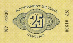 Reverso de 25 Céntimos (Tiana)
