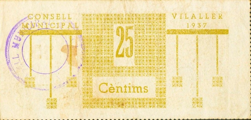 Reverso de 25 Céntimos (Vilaller)