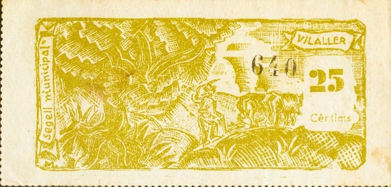 Anverso de 25 Céntimos (Vilaller)