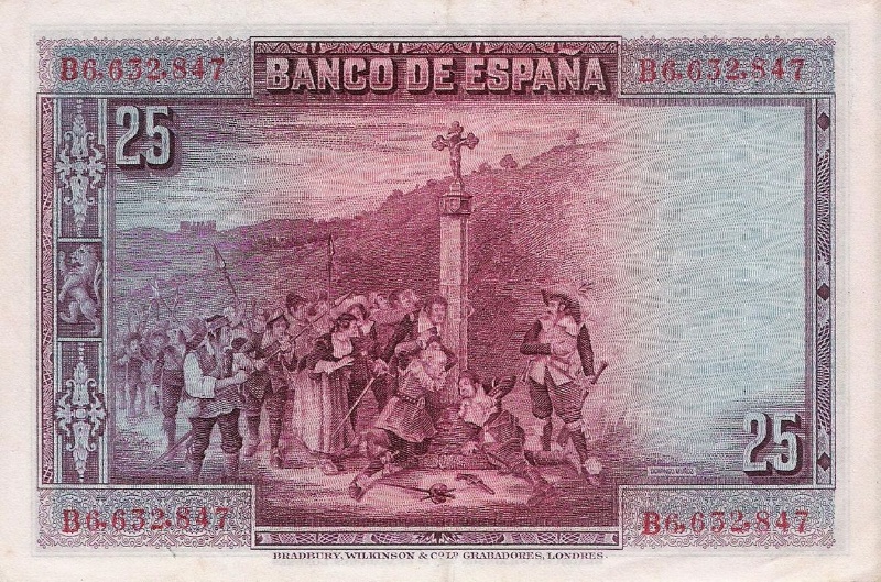 Reverso de 25 Pesetas