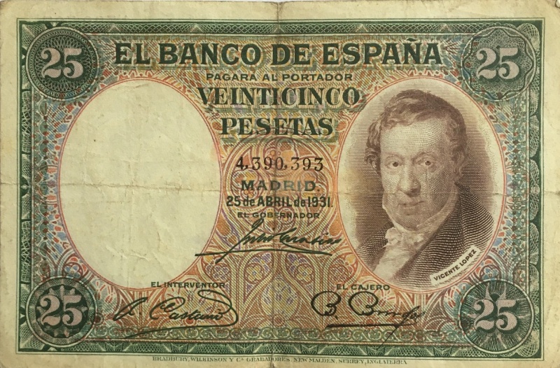Anverso de 25 Pesetas