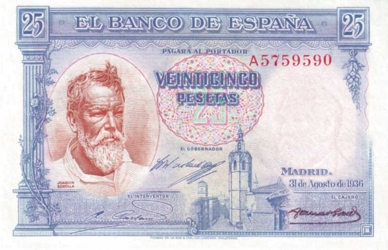 Anverso de 25 Pesetas