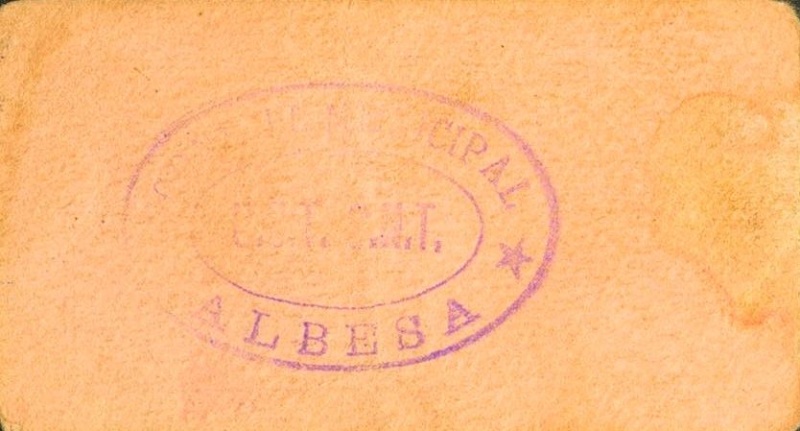Reverso de 25 Céntimos de Peseta (Albesa)