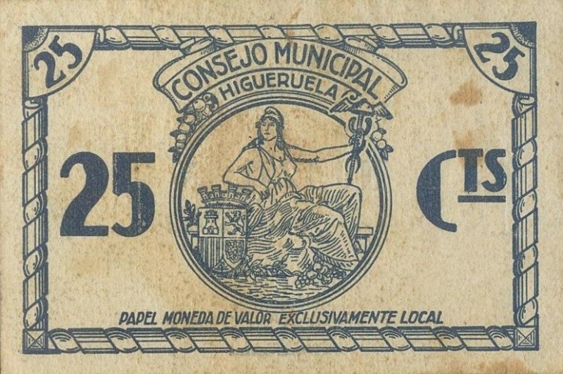 Anverso de 25 Céntimos de Peseta (Higueruela)