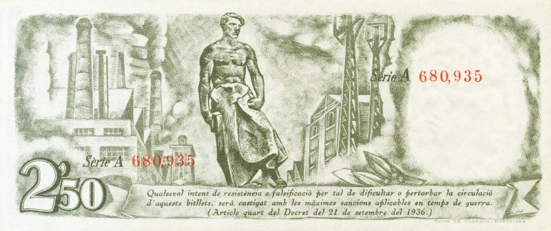 Reverso de 2.50 Pesetas (Generalitat de Catalunya)