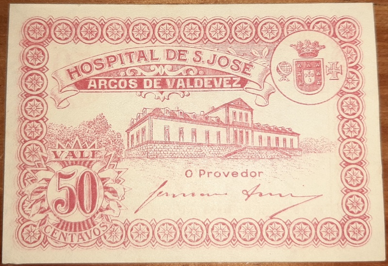 Billete 50 Centavos (Arcos de Valdevez) | 1917 - 1922 - Anverso Anverso de 50 Centavos (Arcos de Valdevez)