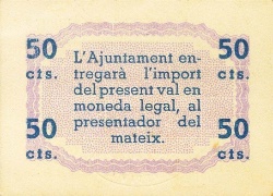 Reverso de 50 Céntimos (Arbúcies)