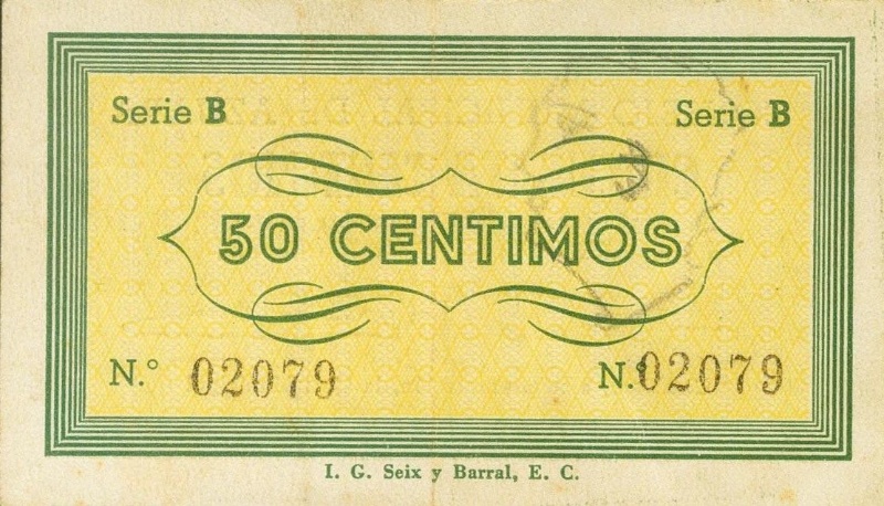 Reverso de 50 Céntimos (Azuara)