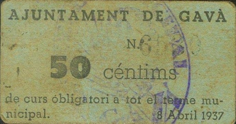 Anverso de 50 Céntimos (Gavà)