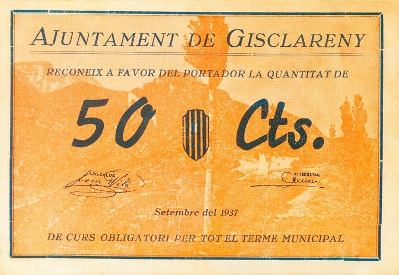 Anverso de 50 Céntimos (Gisclareny)
