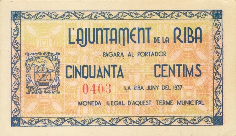 Anverso de 50 Céntimos (La Riba)