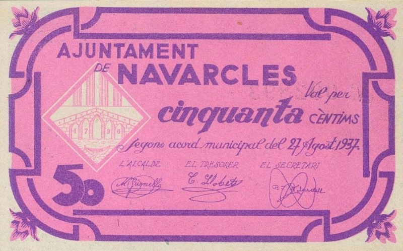 Anverso de 50 Céntimos (Navarcles)